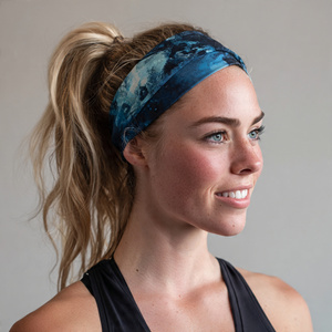 Diadema y coletero estampados para mujer, estilo urbano, para correr, con sublimación, para coleta - Product Image 5