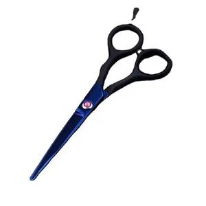 Ciseaux à cheveux bleus avec lames en acier inoxydable tranchantes, manche moyen, conception pour droitiers, pour usage professionnel - Product Image 5
