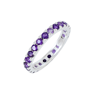 แหวนผู้หญิง แหวนเงินแท้ 925 ประดับพลอยอเมทิสต์สีม่วงธรรมชาติ 100% สไตล์โบฮีเมียน วินเทจ เครื่องประดับชั้นดี - Product Image 6