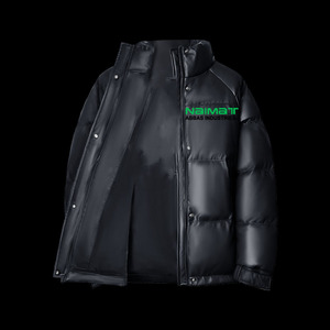 Premium Bright Finish Vinyl Puffer <b>Jacket</b> Men Wet Look Hip Hop Bubble Coat Warm Thick Quilted Streetwear Parka - Product Image 4