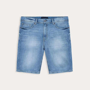 Shorts de mezclilla rasgados transpirables para hombre, hasta la rodilla, con cierre de botones y bolsillos - Product Image 3