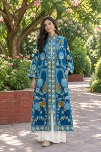 <b>Womens</b> Teal Velvet Mandarin Collar Suzani Embroidered Eco-Friendly Lightweight Floral Pattern Bomber <b>Jacket</b> Ethnic Wholesale - Product Image 2