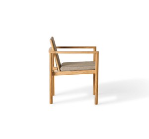 Silla de Comedor de Madera de Teca Sólida para Exteriores, Silla de Jardín Moderna y Minimalista con Cojín Impermeable para Patio, Terraza, Balcón, Villa - Product Image 5