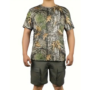 High Quality Outdoor Hunting T Shirt Mens Lightweight Camo Design Breathable Comfortable Durable Fabric - Product Image 4