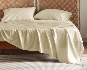 Drap de lit en bambou 300TC, uni, doux, respirant, literie de luxe pour hôtel, maison, chambre d'hôtes et usage quotidien - Product Image 1
