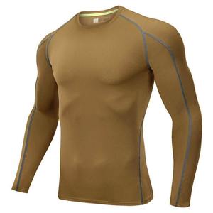 T-shirt de sport ajusté pour homme, logo personnalisé, vêtements de compression pour la gym, respirant, vente en gros - Product Image 4