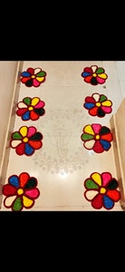 Vibrant Handcrafted Floral Gota Patti Rangoli <b>Stickers</b> for Festive Floor Decor and Traditional Indian Home Entrance - Product Image 2