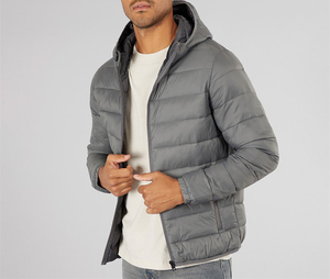 <b>Mens</b> Thermal Puffer <b>Jacket</b> Warm Hooded Full Zip Winter Insulated Casual Daily Wear Outdoor Coat Custom OEM ODM Wholesale - Product Image 5