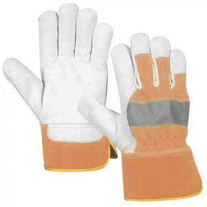 Gants de sécurité en cuir de chèvre fluorescent de qualité supérieure, résistants, antistatiques, pour travaux industriels, pour monteurs canadiens - Product Image 4