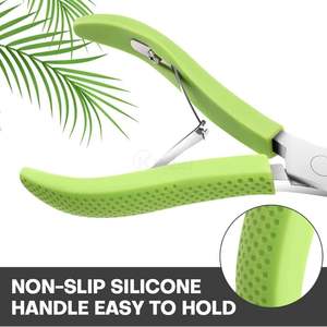 Cortacutículas Profesional de Acero Inoxidable con Mango Verde <span class=keywords><strong>Lima</strong></span>, Cortador de Uñas Ergonómico, Removedor de Piel Muerta para Manicura - Product Image 4