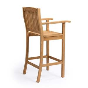 Tabouret de bar en teck américain, fabriqué en Indonésie, meubles en bois massif - Product Image 1