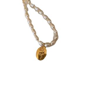 สร้อยคอหรูหรา ระดับไฮเอนด์ ไข่มุกน้ำจืดธรรมชาติ จี้สีชมพูอ่อน สร้อยคอแฟชั่นยอดนิยม ดังในโซเชียล - Product Image 5