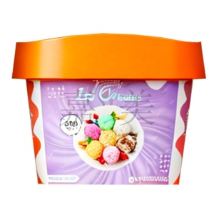 ถ้วยไอศกรีมทุเรียน4ออนซ์ขนาด125มล. พร้อมฝาปิดและช้อนในบรรจุภัณฑ์อาหารขนาดเล็กถ้วยพลาสติกในฉลากแม่พิมพ์ - Product Image 3
