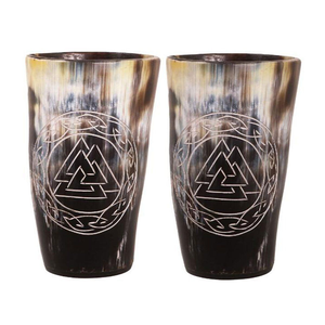 Verre à boire en corne de buffle sculpté à la main, design moderne, 100% corne de buffle naturelle - Product Image 1