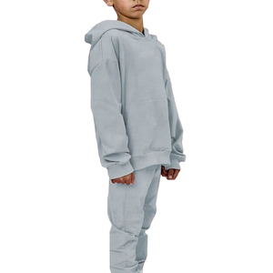 Conjunto Deportivo para Niños, Sudadera con Capucha Gris, Pantalones Deportivos Holgados de Algodón, Dos Piezas, Ropa Casual de Otoño para Niños Unisex 2027 - Product Image 3