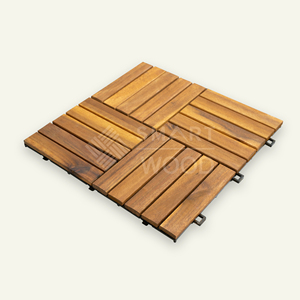 Modern Acacia WPC Outdoor <b>Decking</b> Tiles Natural Brown Espresso Golden Teak Light Oak Brushed Oiled Interlocking Flooring DIY - Product Image 1