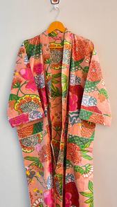 Kimono indien imprimé à la main, costumes pour femmes, vêtements de nuit, robe de plage, peignoir, robe de bain, motif floral, fabricant OEM et vente en gros - Product Image 3
