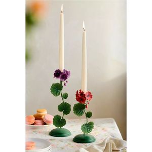 Vintage Iron Flower Candle Stand Metal Floral Taper <b>Candlestick</b> Holder Luxury Home Hotel Wedding Table Centerpiece Decor Stand - Product Image 1