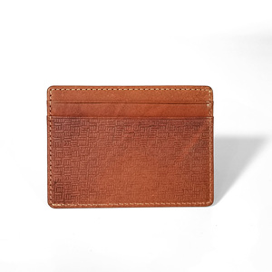 Castello High Quality Genuine Vegetable Tanned Leather Slim Card Case Handmade New Item Black Burgundy Green Open Polyester - Product Image 2