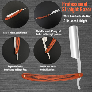 Professional Stainless Steel Barber <b>Razor</b> Customized Logo Best Manufacture Men's Beard Shaving <b>Razor</b> - Product Image 3