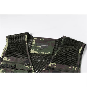 Gilet de chasse en gros pour hommes, style vintage, respirant, camouflage, en maille, sans manches, avec doublure et poches - Product Image 4