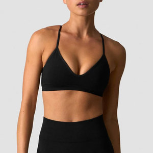 Soutien-gorge de sport d'été sans coutures pour femme, dos nu, bretelles croisées, décolleté plongeant en V, respirant, avec coussinets amovibles, idéal pour le yoga et les activités sportives - Product Image 1