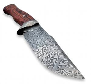 Outil utilitaire d'extérieur en acier Damas forgé à la main avec manche en bois et garde en Damas - Product Image 6