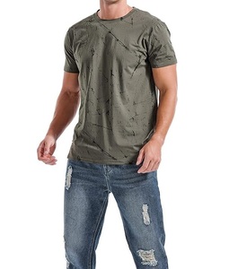 T-shirt décontracté pour homme, best-seller, 100 % coton tricoté, manches courtes, imprimé, anti-boulochage, écologique, fabriqué au Bangladesh - Product Image 1