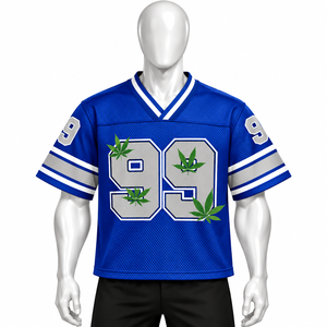2026 V-<b>neck</b> Wholesale Plus Size <b>Fan</b> Jersey Custom Oversized Breathable Quick Dry Printed Mesh with Your Logo - Product Image 3