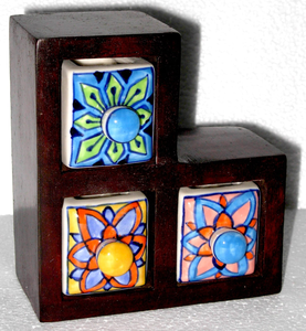 Étagère murale carrée en céramique colorée, décoration artistique pour la maison avec des carreaux faits main vibrants, design moderne par decor world expo - Product Image 6