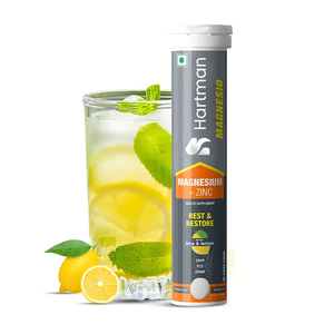 Hartman Supplément de santé pour adultes Magnésium + Zinc Comprimés effervescents Citron vert Aromatisé Goutte Fizz Boisson Reste Restauration pour - Product Image 6