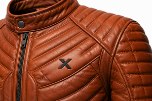 Blouson de moto en cuir entièrement matelassé |   Noir Cognac Vert |   Fabricant OEM ODM |   Qualité de conception haut de gamme |   Respirant | - Product Image 4
