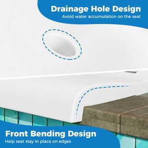 Chaise de piscine portable d'extérieur avec poignée et support dorsal, chaise de plage pliable - Product Image 5