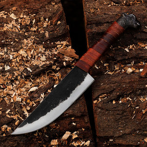 Cuchillo Vikingo de Acero con Alto Contenido de Carbono Hecho a Mano, con Funda de Cuero, para Caza Medieval y Camping, Compatible con OEM y ODM - Product Image 2