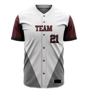 Uniforme de baseball personnalisé pour hommes, tissu respirant 100% polyester, ensemble de maillots d'équipe, impression par sublimation, antibactérien - Product Image 3
