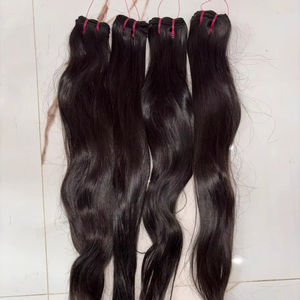 Extensiones de Cabello Humano Remy Virgen de Cutícula Completa, de Una Sola Capa, Tejido Doble a Máquina, Cabello Indio, Resistente a la Caída, Suave y Brillante, Todos los Colores - Product Image 1