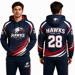 Sudadera con Capucha Sublimada, Logotipo Personalizado, Ropa Deportiva para Equipos, Fabricante Mayorista OEM, Sudadera de Poliéster para Hombre, Proveedor 26 OEM - Product Image 2