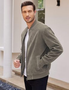 <b>Men's</b> Casual Varsity <b>Jacket</b> Vintage Lightweight <b>Suede</b> Bomber <b>Jackets</b> - Product Image 2