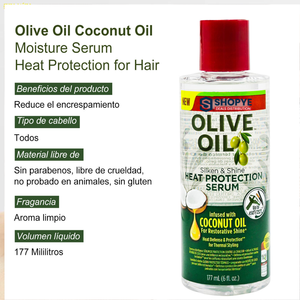 Suero Capilar con Protección Térmica de Aceite de Oliva, Anti-Frizz, Brillo Sedoso, Cruelty-Free, Unisex, para Peinado Térmico, Anti-Caída del Cabello - Product Image 1