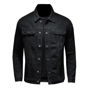Veste en jean en coton pour homme, coupe slim, look vintage, écologique, streetwear d'hiver, avec couleurs et logo personnalisés - Product Image 1