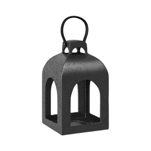 Lanterne à bougie en métal noir de qualité supérieure, style marocain ottoman, pour extérieur, éclairage d'Halloween, motif toile d'araignée effrayante, cimetière, artisanale - Product Image 1