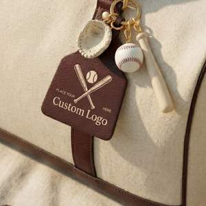 Llavero de Béisbol Personalizado con Logotipo, de Cuero PU, para Bolsos, Regalo Promocional al por Mayor, Marca JR - Product Image 4