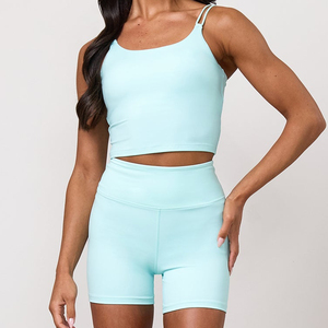 Shorts de sport pour femmes en polyester et élasthanne recyclé, à compression moyenne, taille haute, avec poche, pour yoga, gym et vélo - Product Image 5