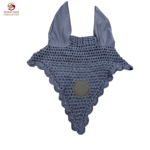 Voile anti-mouches léger et durable en polyester au crochet, style équestre western, élégant, avec filet anti-bruit pour les oreilles et cordon torsadé - Product Image 5