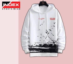 INDEX <b>Men's</b> <b>Red</b> Black Split Hoodie Skull Print Streetwear Regular Fit Autumn Hooded <b>Sweatshirt</b> Sublimation Print - Product Image 3
