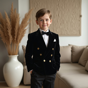 Boys Beige Double Breasted 3 Piece Suit | <b>Kids</b> Wedding Suit | <b>Ring</b> Bearer Formal Tuxedo Set | Custom Made - Product Image 4