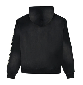 Sudadera con capucha de algodón lavado vintage con cremallera completa, efecto desgastado, logotipo personalizado, estilo urbano, sudadera pesada OEM - Product Image 3