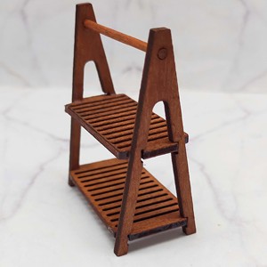 Miniature Wooden Storage <b>Rack</b> Dollhouse Display Stand Handmade Rectangle Organizer for Mini Kitchen Home Decor for age 14+ - Product Image 3
