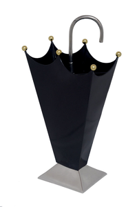 Porte-parapluies élégant en aluminium moulé finition argent et or, support métallique pour parapluies, offre spéciale - Product Image 1
