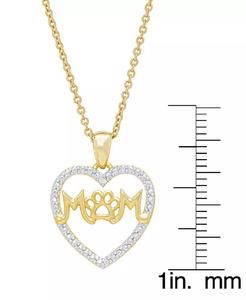 Collana pendente cuore zampa "mamma" con accento di diamanti da donna | Macacy's - Product Image 2